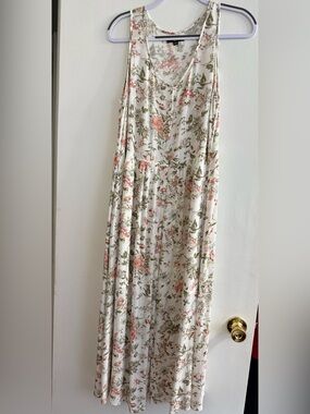 Frye Cream Floral Dress with Pink and Olive Prints